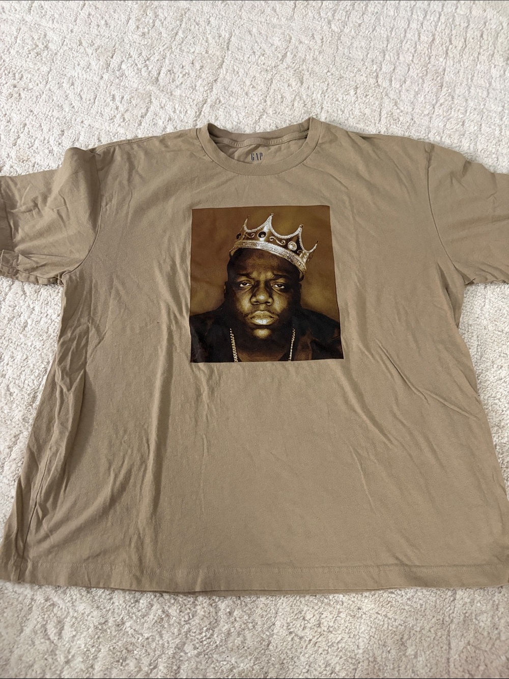 GAP Tan Graphic Tee with Crown Portrait